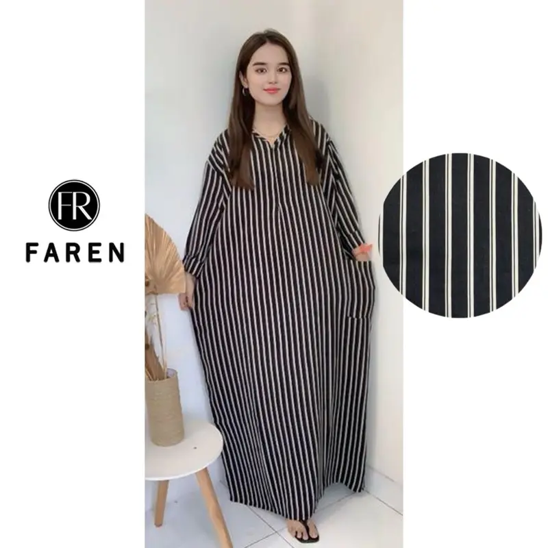 Daster Faren - Gamis Saku Jumbo lengan 3/4 polos dan motif gamis  rayon premium 1