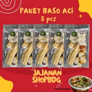 baso aci 5 pcs / baso aci isi 5 pcs / baso aci paket 5 bungkus / baso aci murah/bakso aci original/kuah pedas gurih/jajanan kekinian/cemilan murah/cuanki lidah/baso aci instan