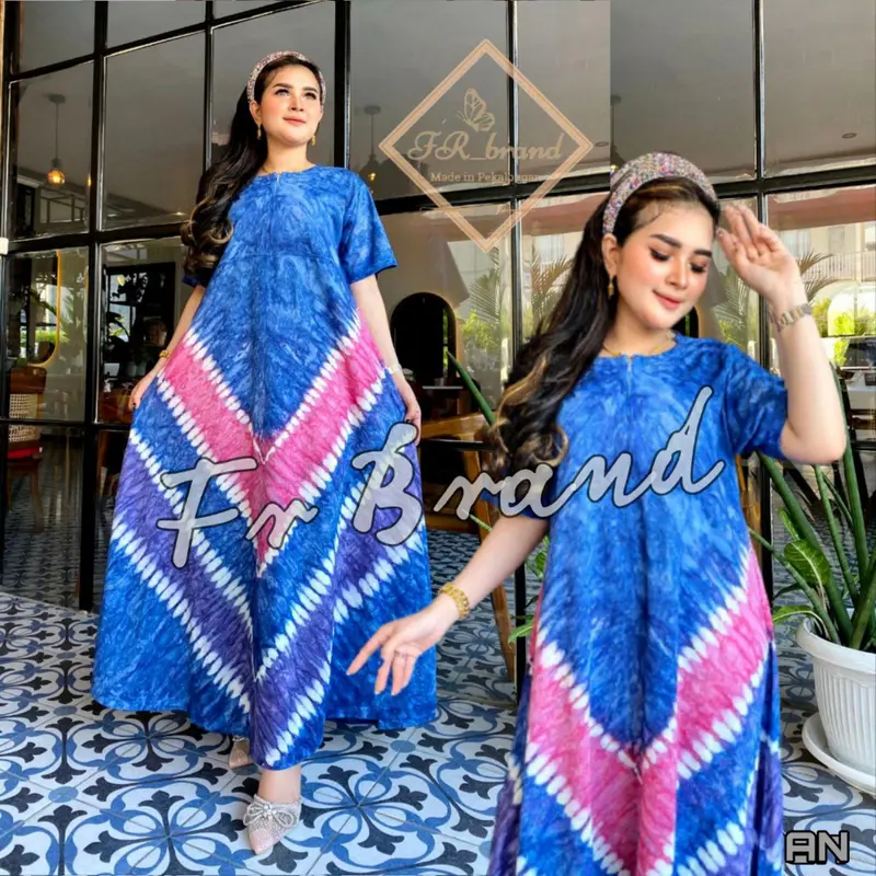 DASTER KAOS KATUN JUMBO LENGAN PENDEK HOMEDRESS PANJANG BUSUI ADEM Wanita Bumil Motif abstrak 6