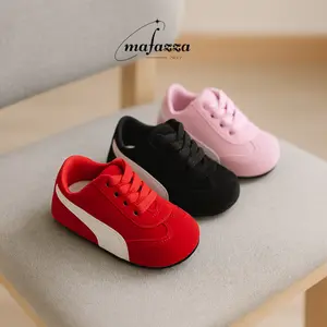 Mafazza - Sepatu Bayi Prewalker Suede Speed Cat dengan Pilihan Warna Merah Hitam dan Pink untuk Kegunaan Sehari-hari