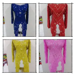 kebaya panjang bahan semi prancis payet depan belakang