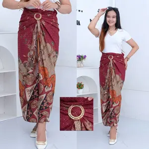 Rok Lilit Batik Kain Lilit Murah dengan Free Ring Gesper - Wanita Bawahan Kebaya Maxi Panjang Wisuda Mini Samping Serut Hitam