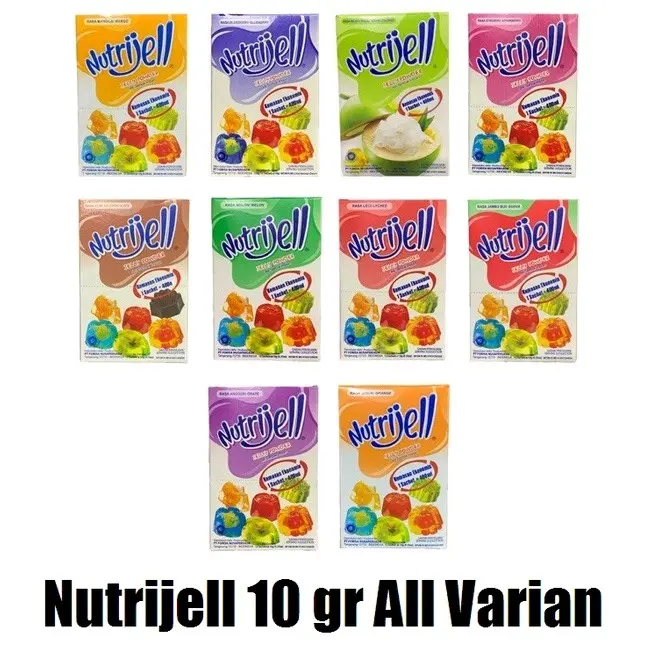 nutrijell isi 12sachet×10gr dan 12sachet×10gr cokelat serbuk jelly instan enak dan halal