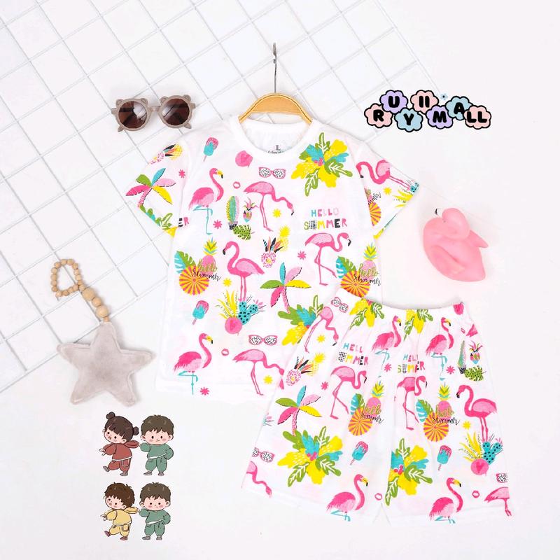 RuyiiMall Setelan Anak Celana Pendek Lengan Pendek 1-5th |  SETELAN PENDEK ANAK / PAKAIAN ANAK LAKI LAKI / SETELAN ANAK 5