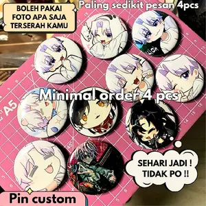 Pin custom ukuran 4,4cm bebas pakai foto apa saja sehari langsung jadi