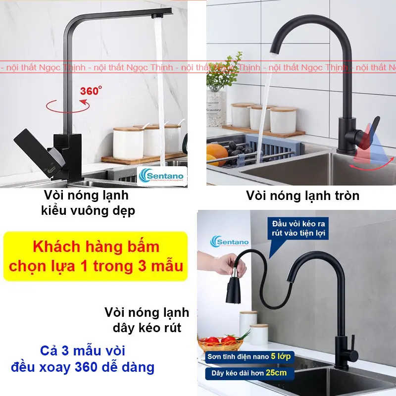 Chậu rửa chén bát inox sus304 SENTANO NANO ĐEN 60x45cm chống trầy xước cao cấp tặng kèm rổ đa năng 4