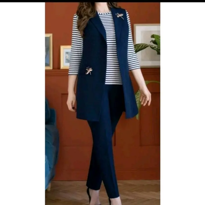 Keren rompi kerah model blazer Casual Tebal Pria Wanita Formal Logo 2