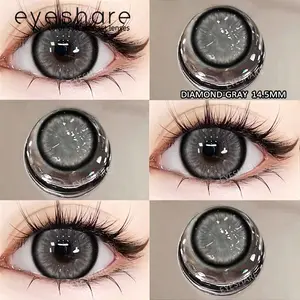 Eyeshare Softlens Minus 0.00~-10.00 14.5mm Gray Brown Minus Softlen Diamond Big Eyes
