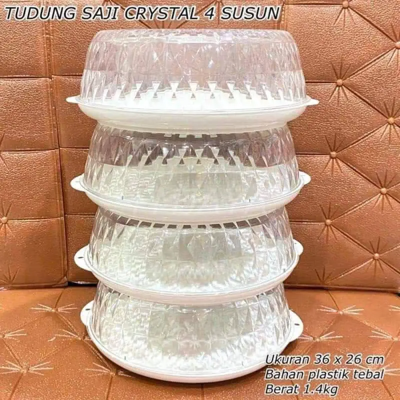 [INSTAN] Tudung Saji Kristal 4 Susun Anti Pecah | Tempat Penyimpanan Makanan | Food Storage 2