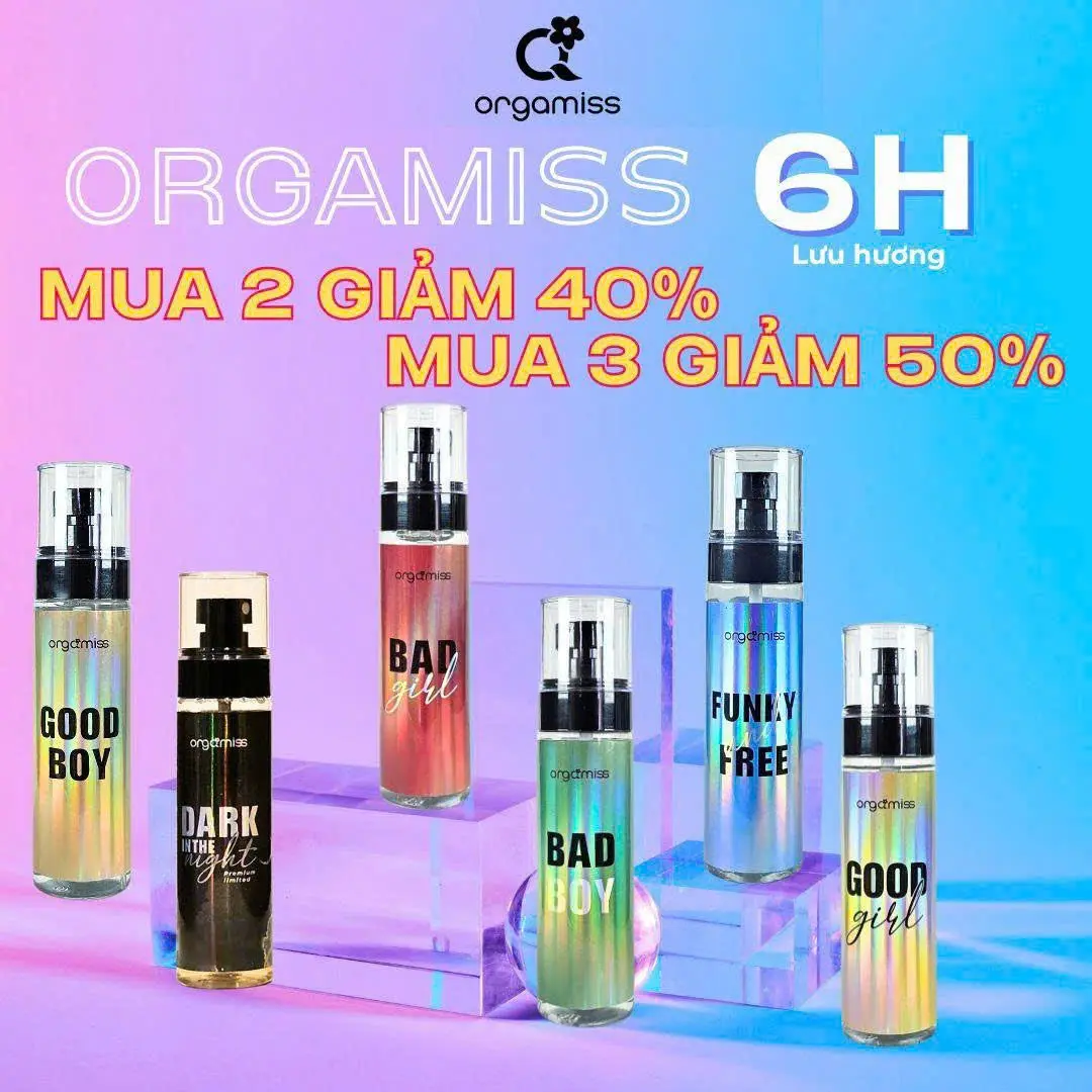 [MUA 3 GIẢM 50%] Xịt Thơm Body ORGAMISS Mist Nước Hoa Nam Nữ, Xịt Thơm Toàn Thân Phù Hợp Đi Học, Đi Chơi Hẹn Hò Lưu Hương 6 Giờ Perfume Cosmetic Women Mỹ Phẩm Chai Xịt 30ml - 105ml