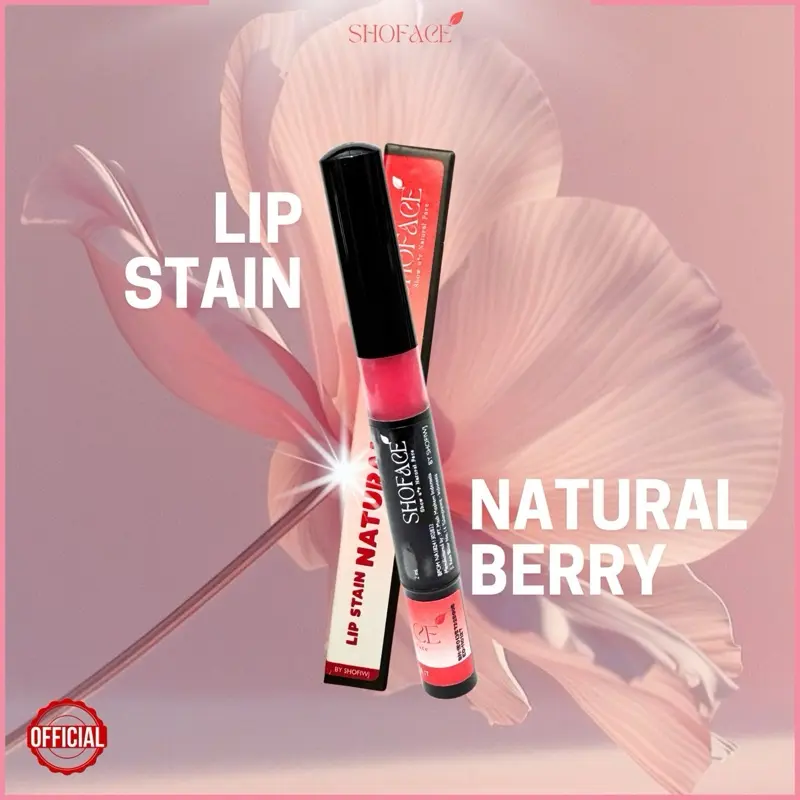 SHOFACE - LIP STAIN NATURAL BERRY LIGHT TEXTURE AND WELL TINTED