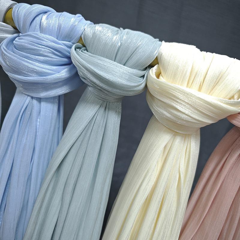 Product Introduction of Summer New Solid Color Soft and Shiny Silk Scarf Long Scarf Headscarf Shawl 22