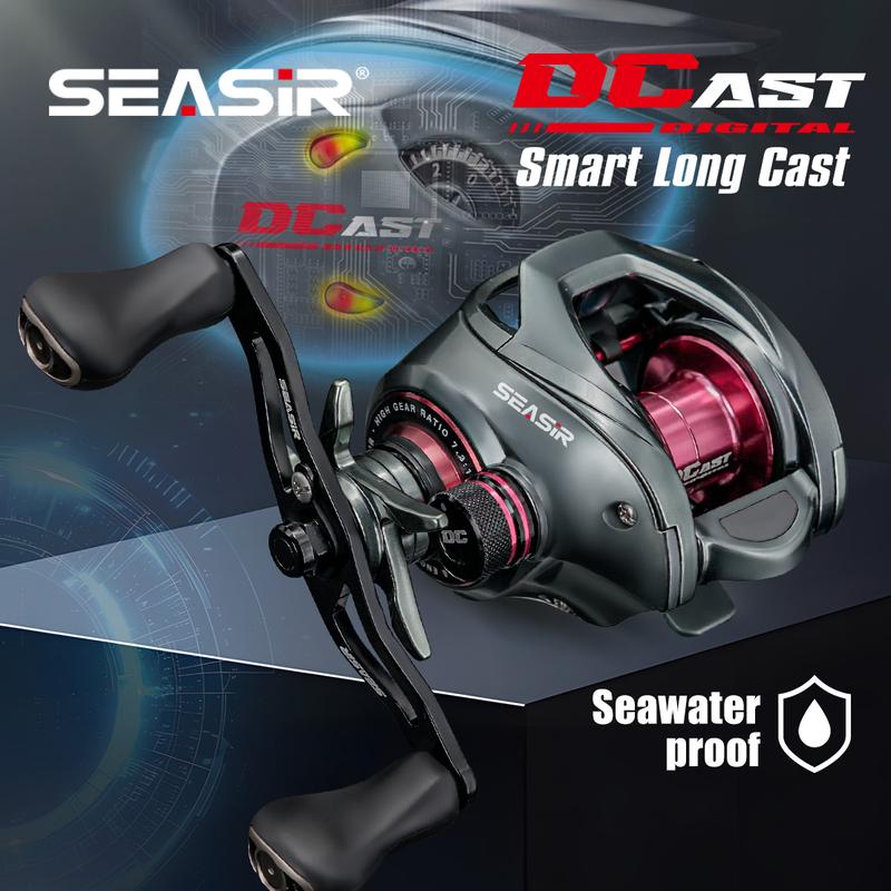 Cuộn câu cá Casting SEASIR DCAST DC Điều khiển kỹ thuật số Vòng đệm carbon máy lâu Bánh răng bằng đồng Tỷ lệ truyền 7.3: 1 7 + 1BB Lực kéo tối đa Thích hợp cho câu cá nước ngọt và nước mặn Cuộn câu cá với cuộn câu cá