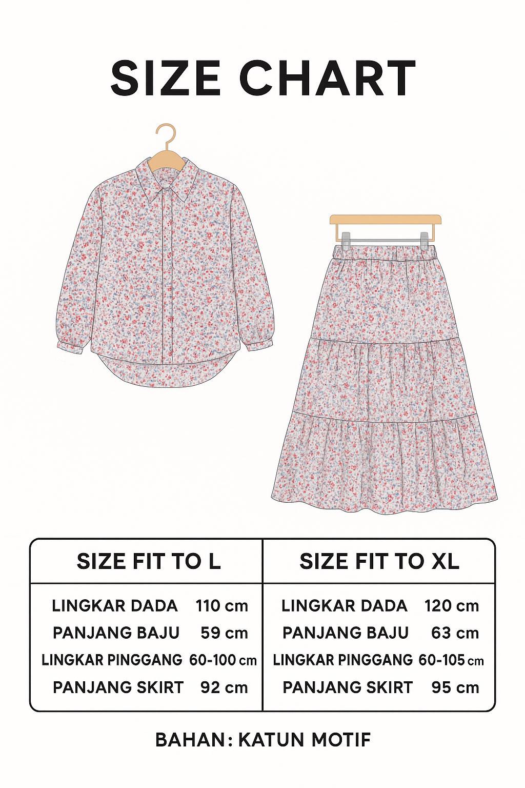 AQILA - Setelan Rok Kayla Wanita Kekinian One Set Katun Premium Jumbo One set Rok dan Atasan Kekinian