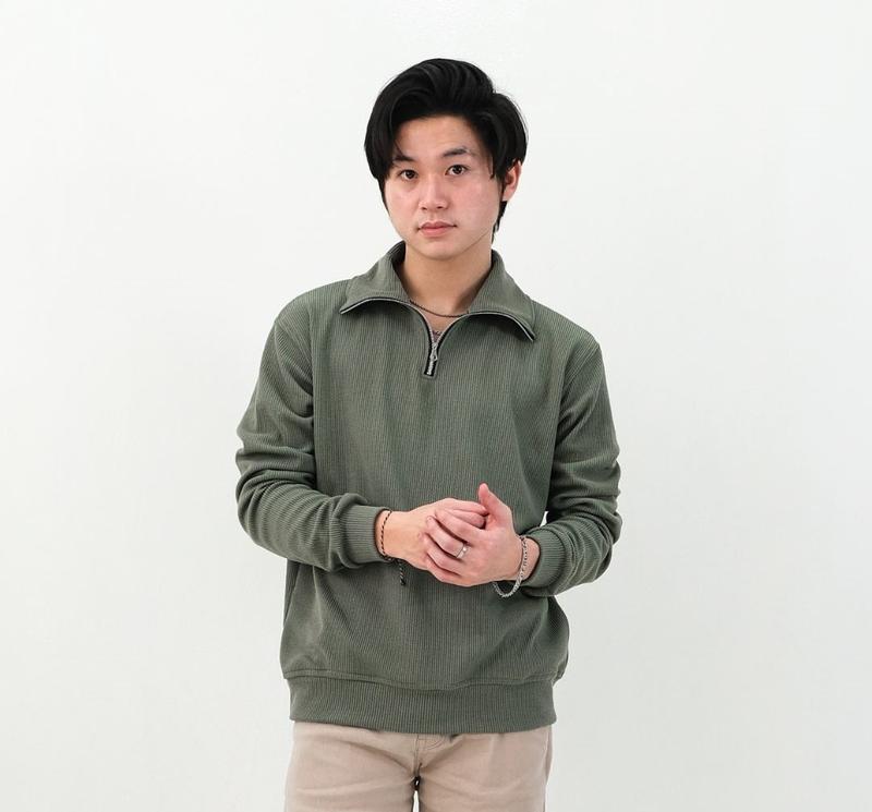 Upper Zip Jacket | Outer Jacket Pria Knit | Kaos Pria Berkerah Half Zip - C6 2
