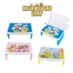 Meja Belajar Anak Lipat Karakter Plastik Dengan Tempat Laci Penyimpanan Furniture