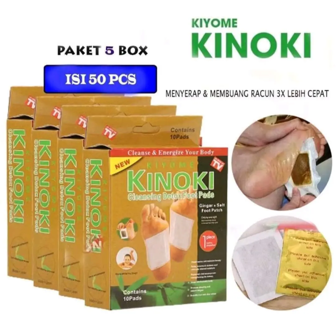 PAKET SUPER HEMAT 5 BOX KINOKI 50 PCS - KINOKI GOLD DETOX KOYO KAKI
