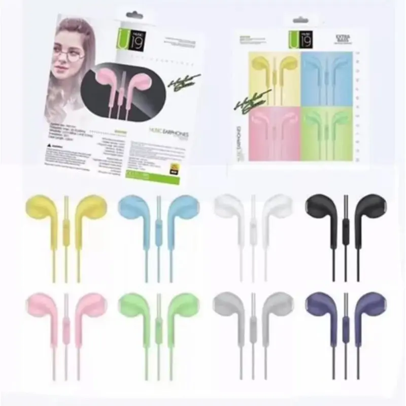Headset Macaron U19 Stereo Extra Bass Candy Kuping keras Warna Earphone Handsfree