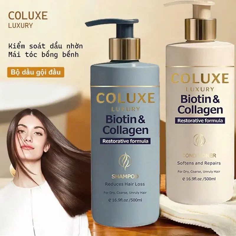 Bộ Dầu Gội Xả Cao Cấp COLUXE LUXURY Tóc Mềm Mượt, Lưu Hương Nước Hoa 500ml