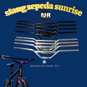 Sunrice Stang Stir Setang Hundlebar Sepeda Sunrise Outdoor Diameter 25.4mm Bahan Pipa Besi Kuat Bentuk Lurus atau Lengkung Finishing Powder Coating Anti Karat