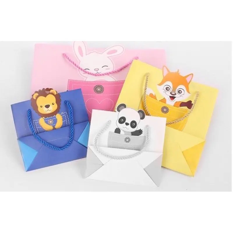 GOODIE BAG ULTAH ANAK MOTIF CUTE ANIMAL TAS PAPER BAG BINGKISAN ULANG TAHUN ANAK TAS SNACK JINJING KOTAK KADO PERLENGKAPAN BIRTHDAY TAS SOUVENIR HAMPERS ULTAH 4