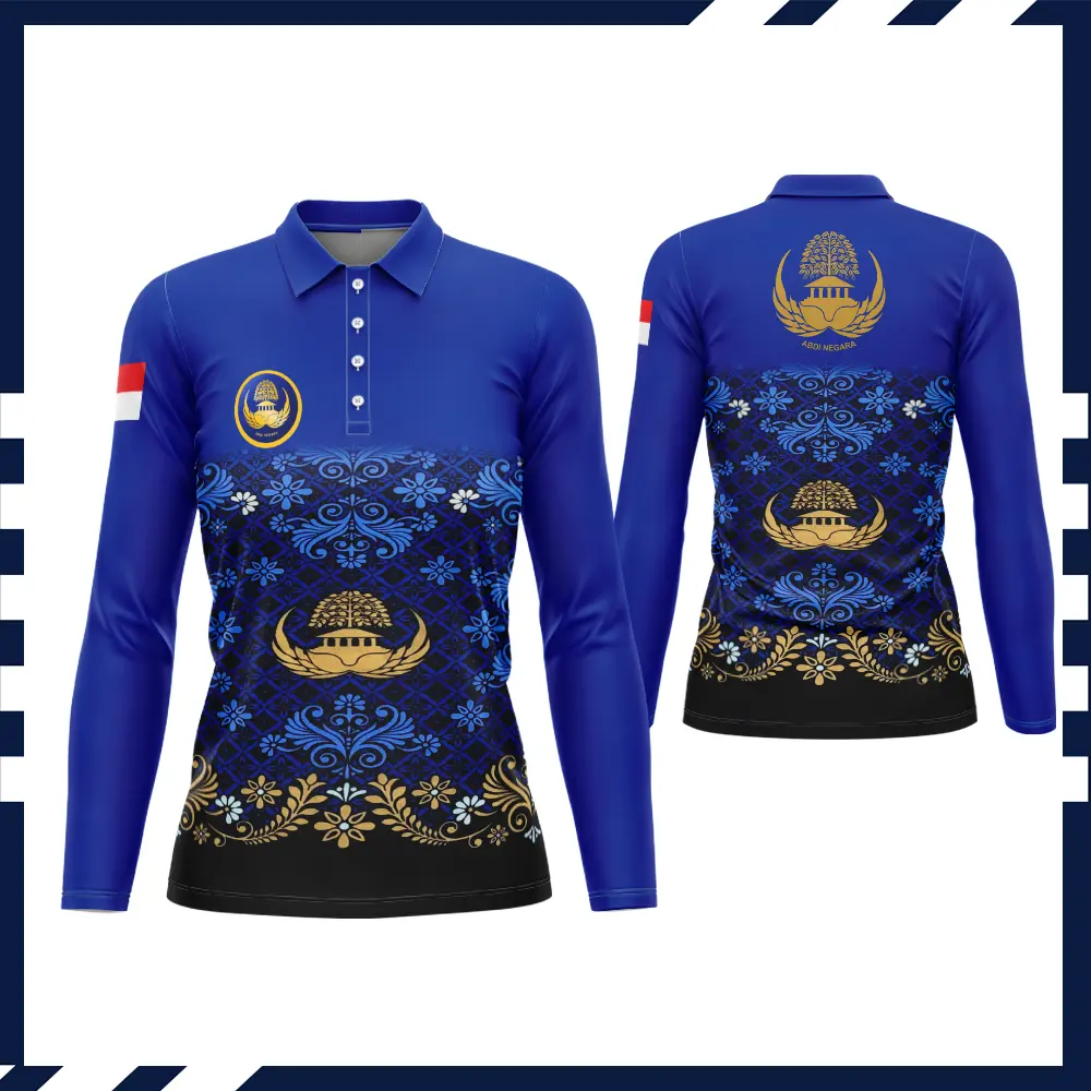 Kaos Baju Wanita Tangan Panjang Jersey KORPRI Fullprint
