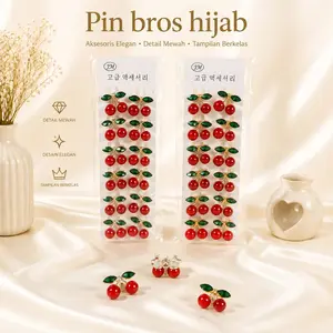 [GROSIR] 12pcs/1lusin Pin Bros Hijab Mutiara Bros Jilbab Blossus Pin Bros Mutiara Ceri