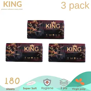 3 PACK KING FACIAL TISU 180 SHEETS 2 LAPIS LEMBUT