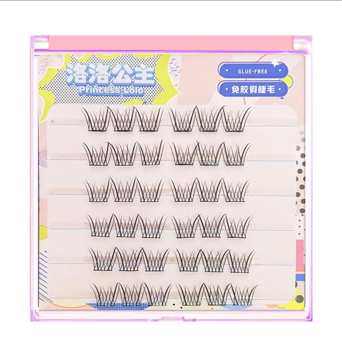 Glue-free self-adhesive false eyelashes natural thick single cluster easy to apply for beginners makeup cosmetics long-lasting wear