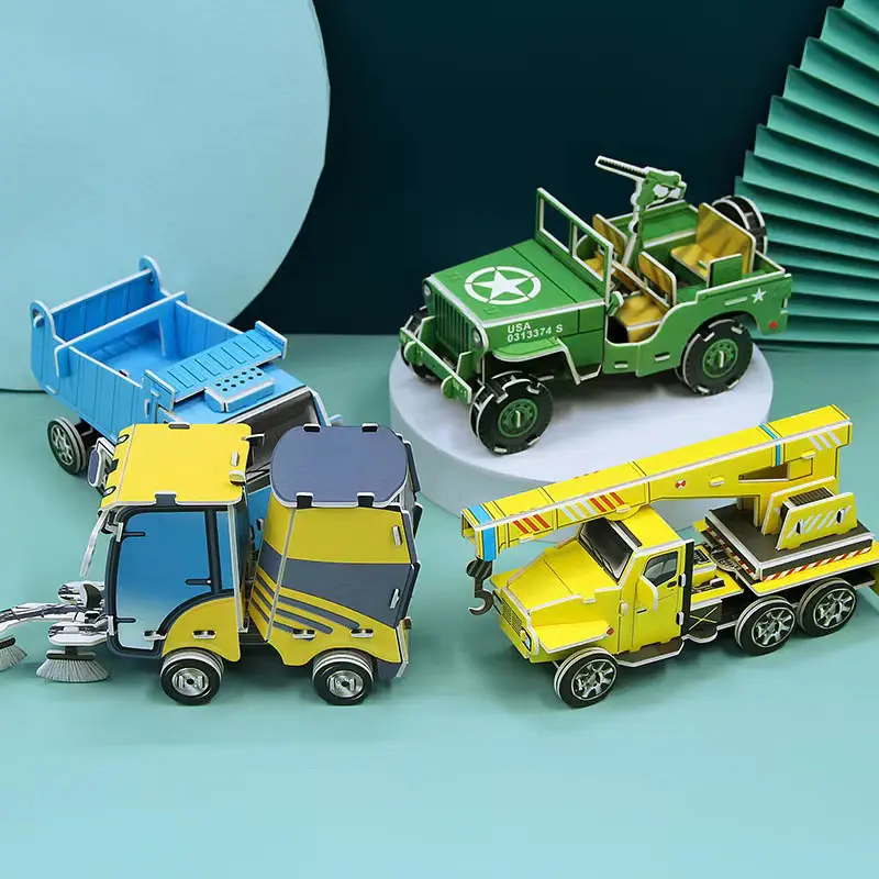 Puzzle 3D DIY bahan foam & paper mainan puzzle edukasi anak - Mobil