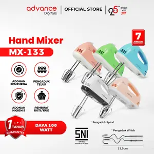 Hand Mixer Advance MX133 Alat Pengocok Telor Pengaduk Adonan dengan 7 Kecepatan Otomatis Garansi Resmi Advance 1 Tahun