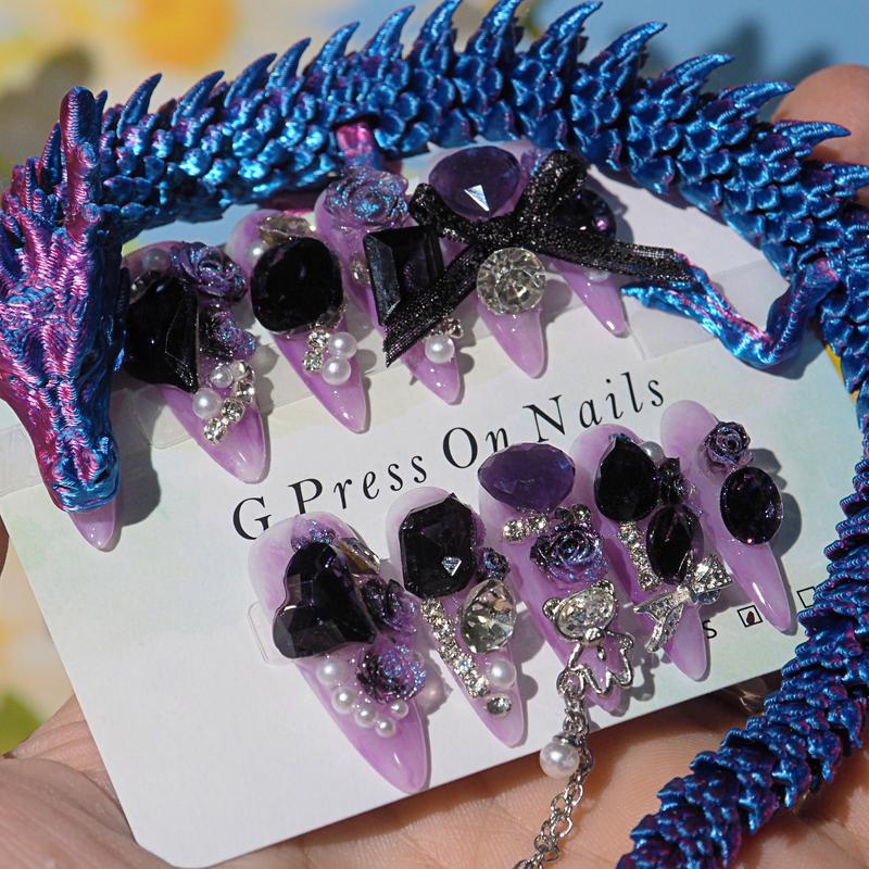 Product Introduction of [13.8-SD] 11 fingers  interchangeable Handmade Nail Press On Nails  IF you buy more ,surprise more! 3