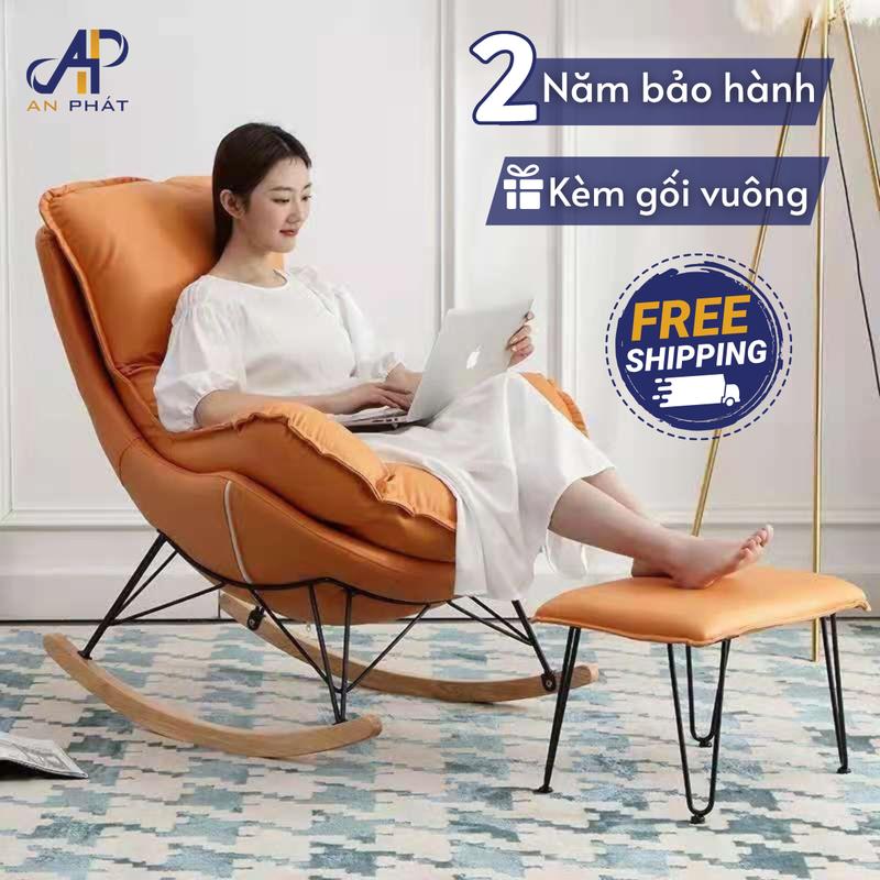 [AN PHÁT] Ghế Bập Bênh Tôm BB01 Kèm Đôn Gác Chân Hàng Việt Nam Xuất Khẩu Chất Lượng Cao Đệm Dày 15cm Nằm Thư Giãn Đọc Sách Xem Tivi Decor Phòng Ban Công