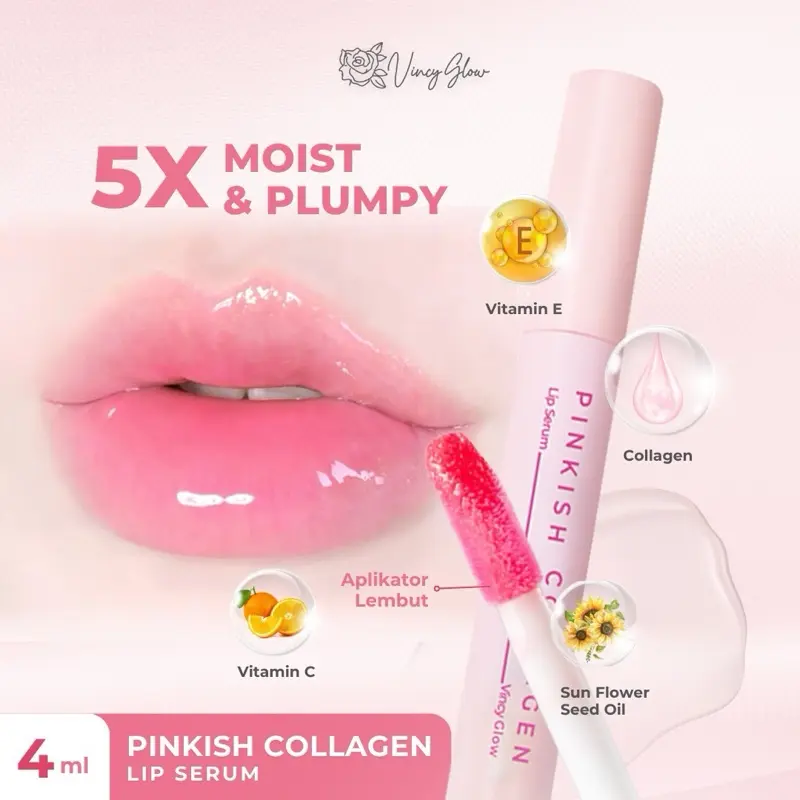 Pinkish Collagen Lips Serum sulam bibir instan Vitamin