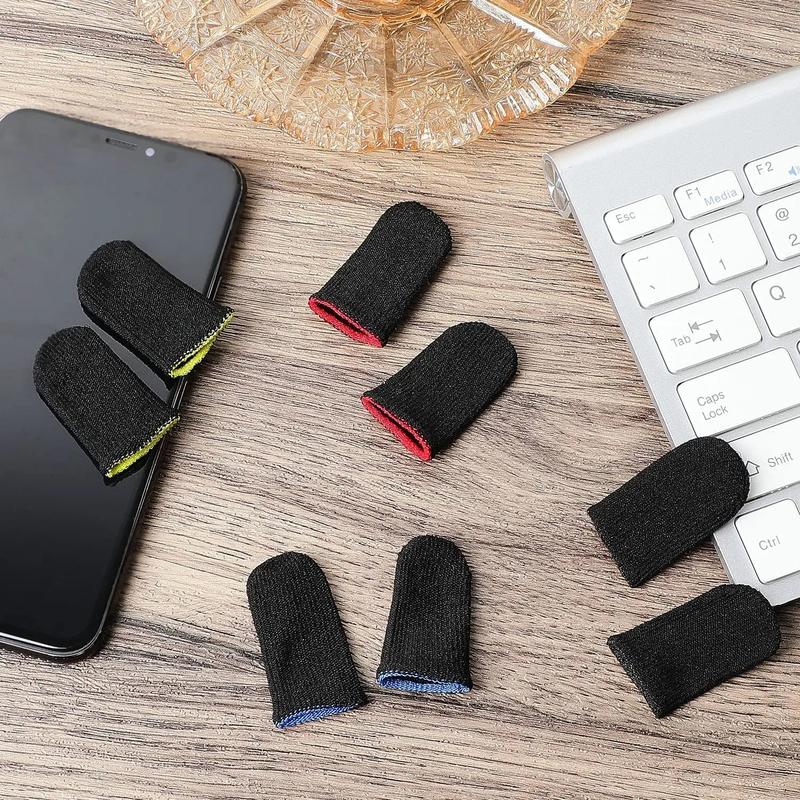 Lengan Jari, 5 Pasang, untuk Permainan Mudah Alih PUBG, Lancar, Kalis Peluh, Bernafas, Sarung Tangan Jari, Sesuai untuk Skrin Sentuh Sensitif, Bagus untuk Permainan 4