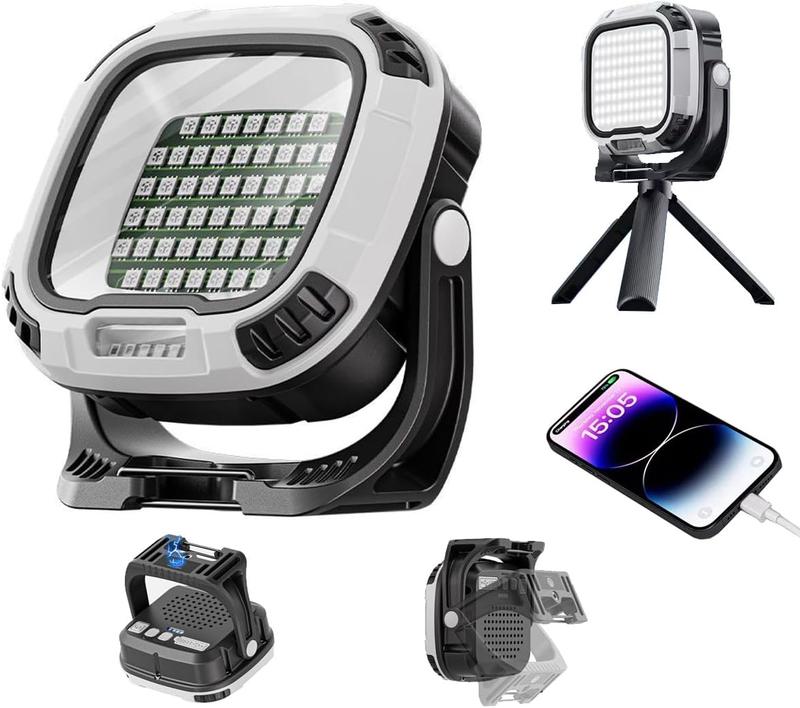 Đèn Làm Việc LED 5000LM Sạc Lại - 4 Chế Độ Độ Sáng & 4 Màu Ánh Sáng, Cổng USB, Chống Nước Cho Sửa Xe, Xây Dựng, Tình Huống Khẩn Cấp