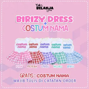 [BAKUTA] [ BISA CUSTUM NAMA ] baju kucing anjing bahan polyester  Dress BIRIRZY / SIZE S - XXL / Baju kucing anjing murah lucu