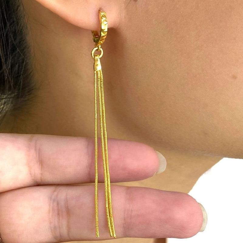 Bông Tai tua rua - 3 tua bán đứt đoạn ko đổi mẫu đồng vàng- màu vàng 610