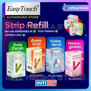 EASYTOUCH - Strip Tes Gula Darah / Asam Urat / Kolesterol Kolestrol / Hemoglobin | Refill Blood Glucose Uric Acid Cholesterol HB Test Strip