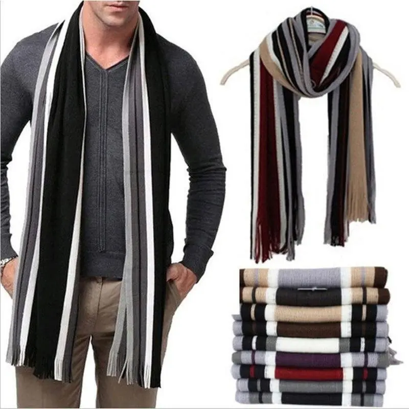 Winter Men's Fashion Casual Shawl Wrap Muffler Scarf Assorted Color Scarves Warm