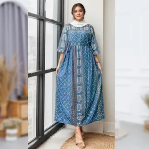 Amara Etnik Dress Chibi Gamis Terbaru Lengan 3/4 Rayon Premium Busui Friendly Tali Kanan Kiri Lembut Muslim Nyaman Tebal