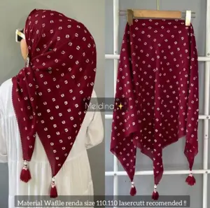 hijab persegi motif 88 bahan polycatton premium