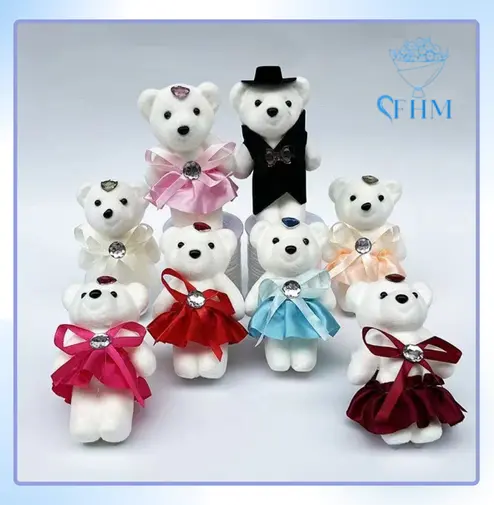 MGM Boneka Teddy Bear Kostum 12cm / Bear Mini Florist Buket Bunga 104