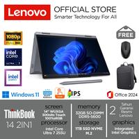 Gambar Lenovo ThinkBook 14 2IN1 Ultra 7 255U 1TB SSD 32GB WUXGA IPS 100%sRGB Touch Win11+OHS - TANPA_ANTIGORES dari lenovo authorized tangerang Kota Tangerang 1 Tokopedia