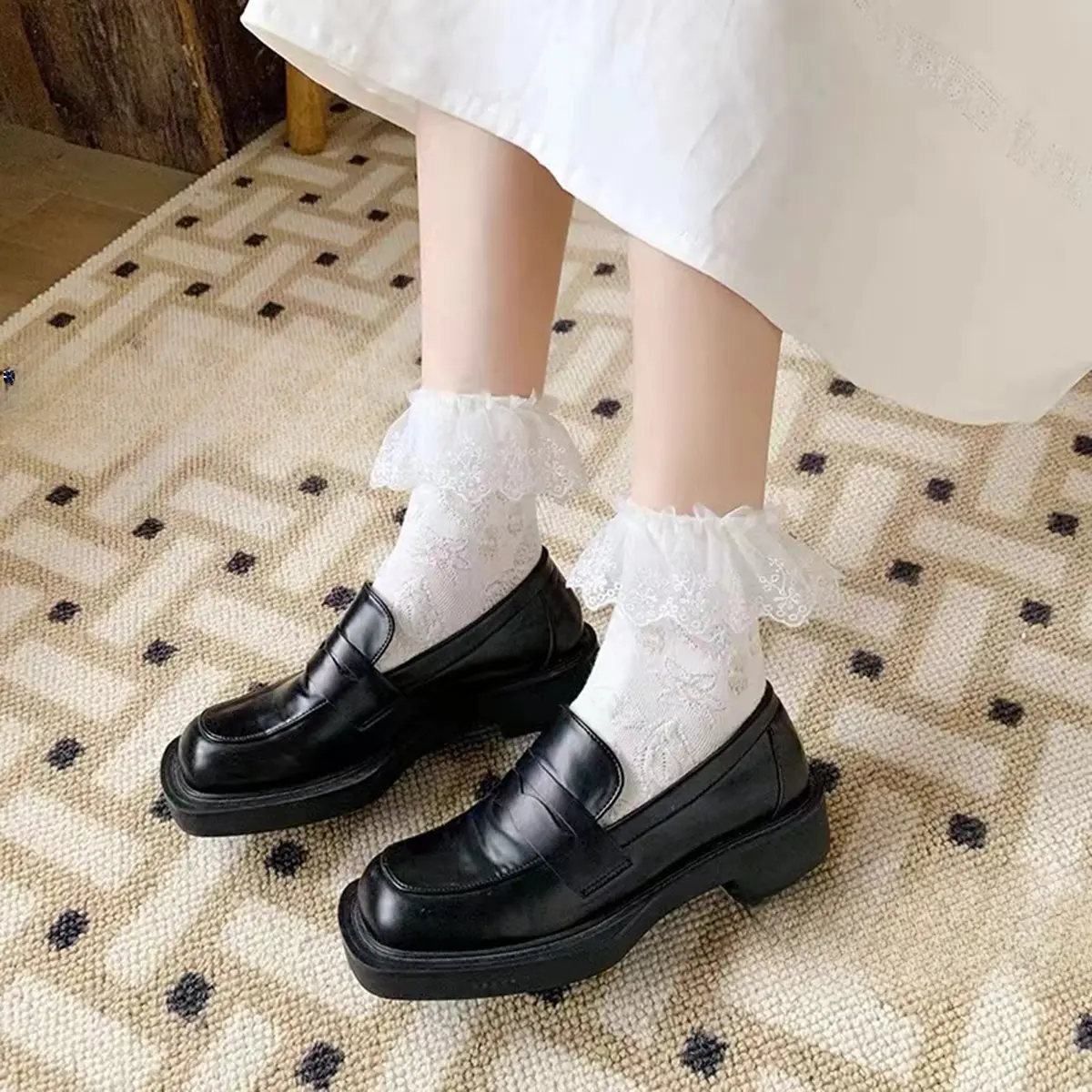 Cute Lace Bow Lace Socks Outdoor