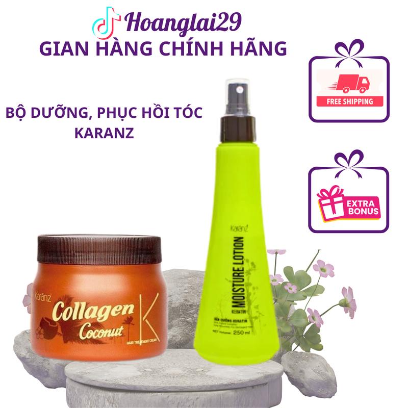 Bộ Kem Ủ tóc Xịt Dưỡng Tóc Chăm Sóc Tóc Keratin Karanz Nữ