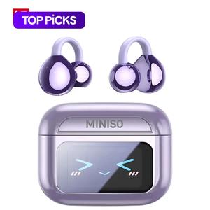MINISO ワイヤレスイヤホン、クリップオンデザイン、フルカラーディスプレイタッチ付き、軽量で快適なスポーツ・ランニング・仕事用イヤホン、オーディオ用