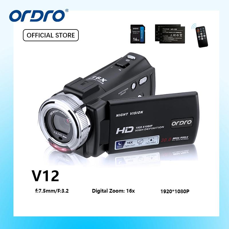 ORDRO V12 1080P 30MP Vlog Camera IR Night Vision Video Camcorder ...