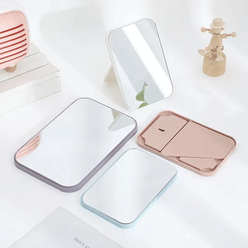 CERMIN LIPAT PERSEGI PORTABLE / STANDING BEAUTY MIRROR KACA DUDUK UNTUK RIAS MAKEUP WAJAH 2
