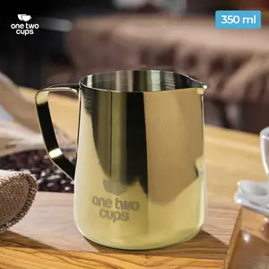 One Two Cups Gelas Milk Jug Kopi Espresso Latte Art Stainless 350ml - AA0052